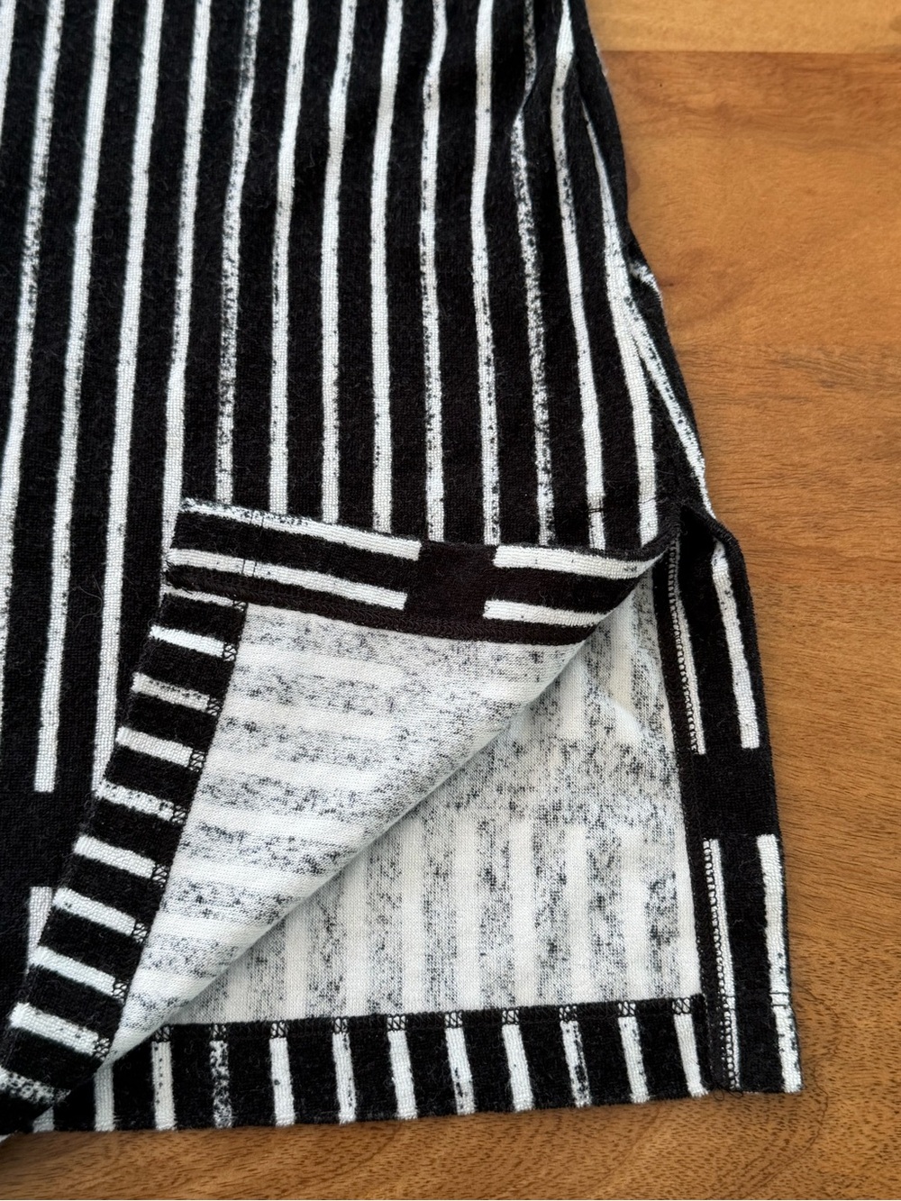 Marimekko Black and White Striped Terry Coth Swim Cover Up Size XL - Picture 5 of 9